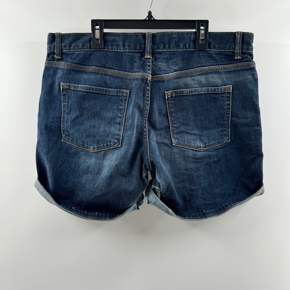 GAP Dark Wash Sexy Boyfriend Denim Shorts Distressed Size 30 - Picture 5 of 6